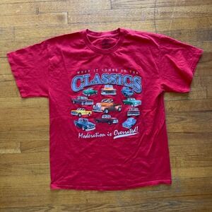 Authentic Classics Graphic Tee Classic Cars Trucks Red‎ Mens T Shirt Large